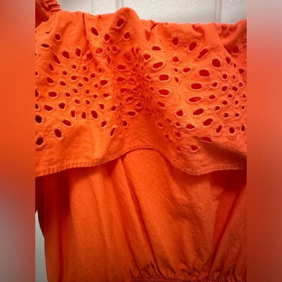 LC Lauren Conrad Coral Eyelet Midi Dress Size XXL - Picture 4 of 7